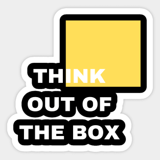 Think out of the box with yellow box Sticker